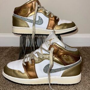 Air Jordan 1 Phat PS Sneakers White Metallic Gold